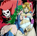  2girls 6rinne ahegao anus ass blank_eyes breasts bridal_gauntlets censored cloak cum ejaculation elbow_gloves evil female female_ejaculation final_fantasy final_fantasy_iv fucked_silly gloves green_hair grey_eyes hood horns leotard long_hair multiple_girls naughty_face nipples open_mouth penis pussy red_eyes rolleyes rolling_eyes rosa_farrell rydia shoulder_pads skull spread_pussy thighhighs tiara tongue transformation yuri 