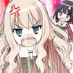  black_hair blonde blush cg chibi eroge fuguriya game_cg green_eyes kawamura_reo purple_eyes sawaguchi_mai schoolgirl sono_hanabira_ni_kuchizuke_wo tagme 