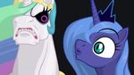  alicorn annoyed blue_eyes duo equine evil evil_eyes female feral friendship_is_magic frown horn horse mammal my_little_pony oh_fuck pink_eyes pony princess_celestia_(mlp) princess_luna_(mlp) sibling sisters unknown_artist winged_unicorn wings 