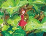  :| arm_up arrietty artist_request backpack bag black_eyes brown_footwear closed_mouth clothes_pin day dew_drop dress dripping flat_chest hair_ornament highres karigurashi_no_arrietty leaf long_sleeves minigirl official_art outdoors pin plant ponytail red_dress solo standing studio_ghibli traditional_media turtleneck turtleneck_dress vines water_drop 
