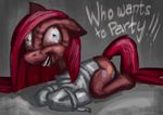  blue_eyes cutie_mark dialog english_text equine female feral friendship_is_magic fur hair horse insane looking_at_viewer mammal my_little_pony nightmare_fuel party_time pink_body pink_fur pink_hair pinkamena_(mlp) pinkie_pie_(mlp) pony solo straight_jacket straitjacket text unknown_artist what 