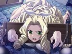  all_fours artist_request blonde bondage character_request green_eyes pillory source_request stocks tagme 