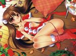  christmas nipple_slip pantsu panty_pull sakuraniku_umatarou twintail vagina 