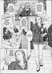  3girls comic girls_next_door_2nd greyscale hard_translated mihoto_kouji monochrome multiple_girls school_uniform translated 