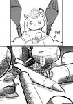  bdsm bondage bound comic explosive grenade greyscale kyubey mahou_shoujo_madoka_magica missile monochrome nishiide_kengorou no_humans nuclear_weapon rocket_launcher rpg translated weapon 