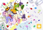  :o animal_slippers ankle_boots bad_id bad_pixiv_id blood blood_bag blush bobby_socks boots bunny_slippers drugs green_eyes grey_hair hat hat_ribbon intravenous_drip komeiji_koishi komeiji_satori multiple_girls open_mouth pill pink_hair red_eyes ribbon short_hair siblings sisters slippers socks star takitarou third_eye touhou 