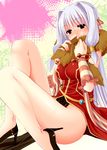  bad_id bad_pixiv_id bare_legs blush bracelet fox fur high_heels jewelry legs long_hair long_legs professor_(ragnarok_online) ragnarok_online red_eyes shoes sitting solo theta_(ponkotsu_works) thighs white_hair 