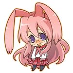  2ch blush chibi kemonomimi lucky_star megane pink_hair purple_eyes school_uniform takara_miyuki tights usamimi 