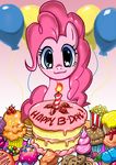  cake candle cupcake equine female feral fire food friendship_is_magic fur horse john_joseco mammal my_little_pony pink_fur pinkie_pie_(mlp) pony popcorn solo 