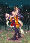  animal_ears bad_feet breasts fox_ears fox_tail hair_up japanese_clothes joix kimono kongiku large_breasts leaf leaf_on_head monster_girl multiple_girls oboro_muramasa silver_hair tabi tail tentacle_sex tentacles 