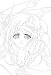  ass breasts bridal_gauntlets cleavage final_fantasy final_fantasy_iv final_fantasy_iv_the_after greyscale large_breasts lineart lowres lying makoushi monochrome rydia solo thighhighs torn_clothes 