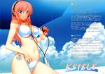  47agdragon bikini cleavage crease erect_nipples fixme headphones megurine_luka mizugi vocaloid 