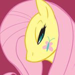  female fluttershy_(mlp) friendship_is_magic fur hair horse looking_at_viewer mammal my_little_pony pegasus pink_hair pony slit_pupils solo unknown_artist yellow_fur 