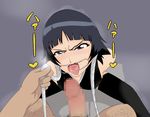  angry black_eyes black_hair bleach censored fellatio gag oral ring_gag santa_maruta soifon sui-feng tears 