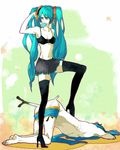  anal aqua_eyes aqua_hair blue_hair bra femdom hair_ribbon hatsune_miku high_heels kaito lingerie long_hair mouth_hold negi negi_suppository nude popsicle ribbon scarf shoes skirt thighhighs top-down_bottom-up twin_tails vocaloid yuri zettai_ryouiki 