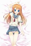  :o bad_id bad_pixiv_id blue_eyes dakimakura ebicha fang kousaka_kirino long_hair lying orange_hair ore_no_imouto_ga_konna_ni_kawaii_wake_ga_nai panties pantyshot pantyshot_(lying) pink_panties pleated_skirt school_uniform serafuku skirt solo thigh_gap underwear 