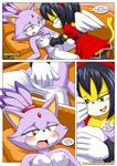  blaze_the_cat breasts cat feline female finger green_eyes grope honey_the_cat inju_hunters lesbian mobius_unleashed sonic_(series) 