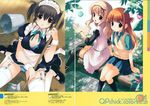  bra cleavage fixme maid ohara_tometa open_shirt pantsu qp:flapper sakura_koharu stockings thighhighs 