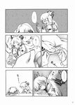  comic fujiwara_no_mokou greyscale kamishirasawa_keine monochrome multiple_girls red_string shinoasa string touhou translated 