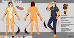  feline fur hat hindpaw jeans jimmyglace lion male mammal model_sheet nose paws penis reef ref sheet tail vest visor 