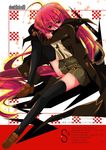  ahoge brown_shoes cape flame_haze loafers red_hair school_uniform shakugan_no_shana shana thighs zettai_ryouiki 