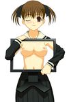  fukuzawa_yumi initial-g maria-sama_ga_miteru nipples nude school_uniform see_through 