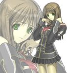  brown_hair green_eyes long_hair nakaba_reimei setsuko_ohara skirt solo super_robot_wars super_robot_wars_z zoom_layer 