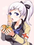  banana breasts chousokabe_ichiko cleavage condom food fruit holding holding_food holding_fruit medium_breasts muchigaku orange penis saliva school_uniform sexually_suggestive solo suggestive_fluid torigoe_takumi 