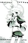  kagamine_len kagamine_rin monochrome shimeko vocaloid 