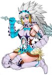  :3 armor barioth barioth_(armor) capcom detached_sleeves kneeling monster_hunter monster_hunter_portable_3rd sword weapon white_hair 