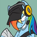  crossover equine evil_grin female friendship_is_magic fur horse looking_at_viewer low_res mammal my_little_pony parody pony rainbow_dash_(mlp) scout_(team_fortress_2) smile solo team_fortress_2 uhoh unknown_artist 
