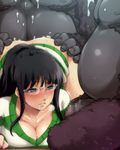  1girl aqua_eyes ass ass_grab bestiality black_hair blush breast_press breasts censored cleavage cum cum_in_mouth doggystyle fur gangbang glasses gorilla group_sex hairu large_breasts long_hair nico_robin one_piece rape saliva sex solo_focus sweat 