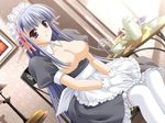  blue_hair breasts find_similar game_cg gloves large_breasts long_hair maid navel nerine oppai photoshop pointed_ears red_eyes shuffle! suzuhira_hiro thighhighs 