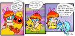  &hearts; :&lt; blue_eyes bow canine comic female flareon fluffy fox human humour jhallpokemon jolteon pawpads pok&eacute;mon vaporeon 