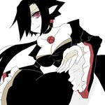  black_hair breasts disgaea disgaea_4 dress genderswap hair_over_one_eye lowres makai_senki_disgaea_4 ponytail valbatose valvatorez_(disgaea) vampire 