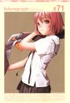  bob_cut boomerang highres houjou_kuniko murata_renji pink_hair purple_eyes shangri-la short_hair solo 