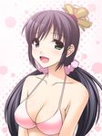  bad_id bad_pixiv_id bikini black_hair blush breasts cleavage green_eyes hair_ornament large_breasts long_hair love_live! love_live!_school_idol_project low_twintails open_mouth pink_scrunchie scrunchie smile solo swimsuit totokichi toujou_nozomi twintails 