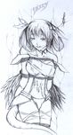  bad_anatomy bdsm bondage bound cleave_gag cloth_gag dizzy gag gagged greyscale guilty_gear improvised_gag knot_gag monochrome non-web_source rope sketch solo thighhighs 