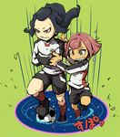  2boys ball chin1587 inazuma_eleven inazuma_eleven_(series) multiple_boys saginuma_osamu shimozuru_arata soccer_ball trap uniform 