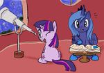  alicorn book crown cute cutie_mark duo equine female feral friendship_is_magic horn mammal my_little_pony princess_luna_(mlp) stars telescope twilight_sparkle_(mlp) unicorn unknown_artist winged_unicorn wings 