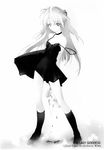  asuka_langley blood dress miwa_yoshikazu monochrome neon_genesis_evangelion 