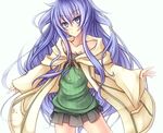  blue_eyes blue_hair duel_monster eria long_hair robe shintani_tsushiya simple_background skirt solo yuu-gi-ou yuu-gi-ou_duel_monsters 