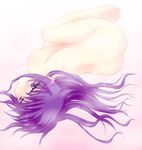  ass barefoot feet lyrical_nanoha mahou_shoujo_lyrical_nanoha nude purple_eyes purple_hair saki_chisuzu solo tsukimura_suzuka 