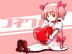  ashida_ichirou gloves heart highres kaname_madoka mahou_shoujo_madoka_magica pink_eyes pink_hair short_hair solo twintails 