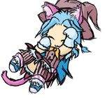  :3 animal_ears blue_hair cat_ears cat_tail eyes_closed harvest_moon hat lowres marion marion_(rune_factory) remenescent(artist) ribbon rune_factory rune_factory_3 tail witch witch_hat 