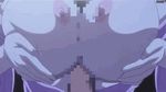  animated animated_gif breasts censored gif green_eyes kanojo_x_kanojo_x_kanojo large_breasts lowres orifushi_natsumi paizuri penis purple_hair shiki_haruomi 