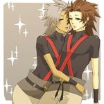  2boys blue_eyes brown_hair dark_skin disney dual_persona gold_eyes kingdom_hearts lowres male male_focus multiple_boys siblings silver_hair spoilers square_enix terra terra-xehanort terra_(kingdom_hearts) twins xehanort yaoi yellow_eyes 