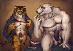  balls bear biceps big_balls big_muscles buff canine dasaod dildo duo erection feline fur furryrevolution gay lube male mammal muscles nipples nude pecs penis polar_bear pose sex_toy tiger undressing 