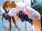  brown_hair golden_showers pantsu pettanko public_sex school_uniform stockings tagme twin_tails urine watersports 