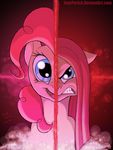  angry blue_eyes crazy cupcakes_(mlp_fanfic) equine female feral friendship_is_magic fur hair horse insane mad mammal my_little_pony pink_body pink_fur pink_hair pinkamena_(mlp) pinkie_pie_(mlp) pony poor_yorick split_image 
